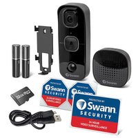 Swann - SwannBuddy Wireless 1080p Full HD Video Doorbell - Black