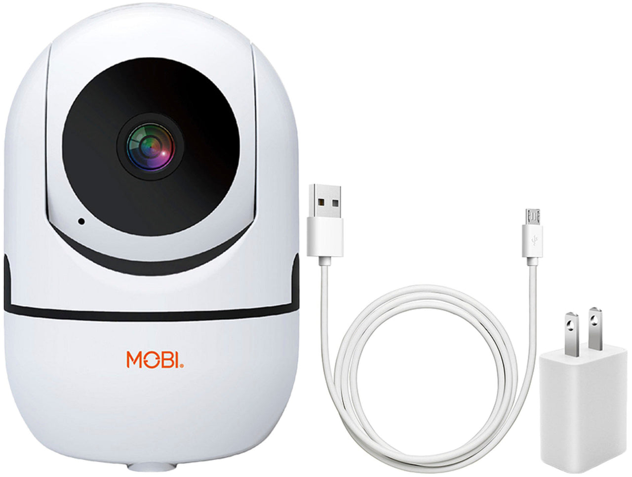 MOBI - Cam HDX Smart HD Pan & Tilt Wi-Fi Baby Monitoring Camera with 2-way Audio and Powerful Night Vision - White