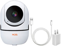 MOBI - Cam HDX Smart HD Pan & Tilt Wi-Fi Baby Monitoring Camera with 2-way Audio and Powerful Night Vision - White