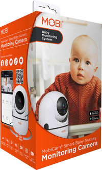 MOBI - Cam HDX Smart HD Pan & Tilt Wi-Fi Baby Monitoring Camera with 2-way Audio and Powerful Night Vision - White