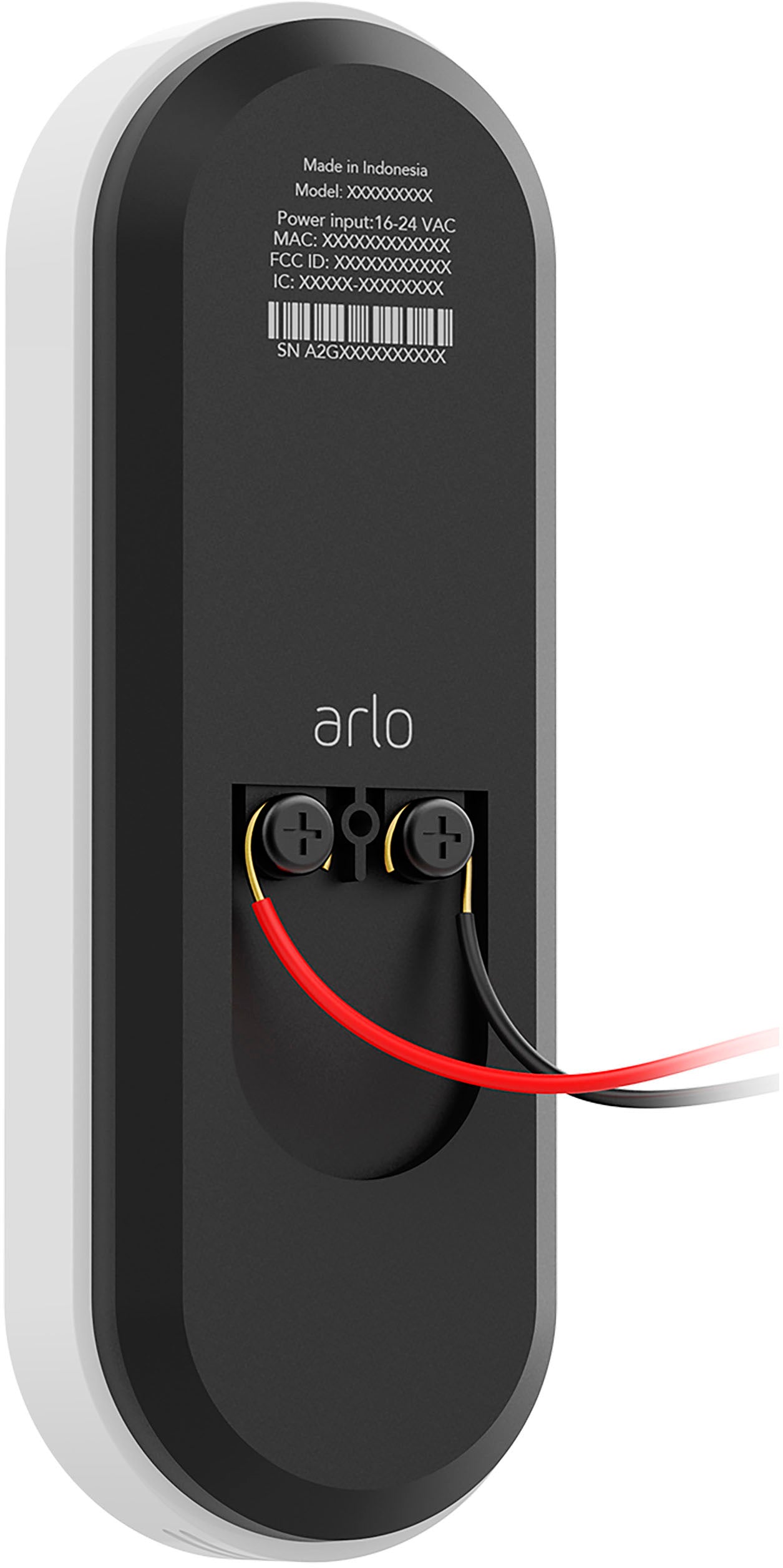 Arlo - Essential Wi-Fi Smart Video Doorbell - Wired - Black