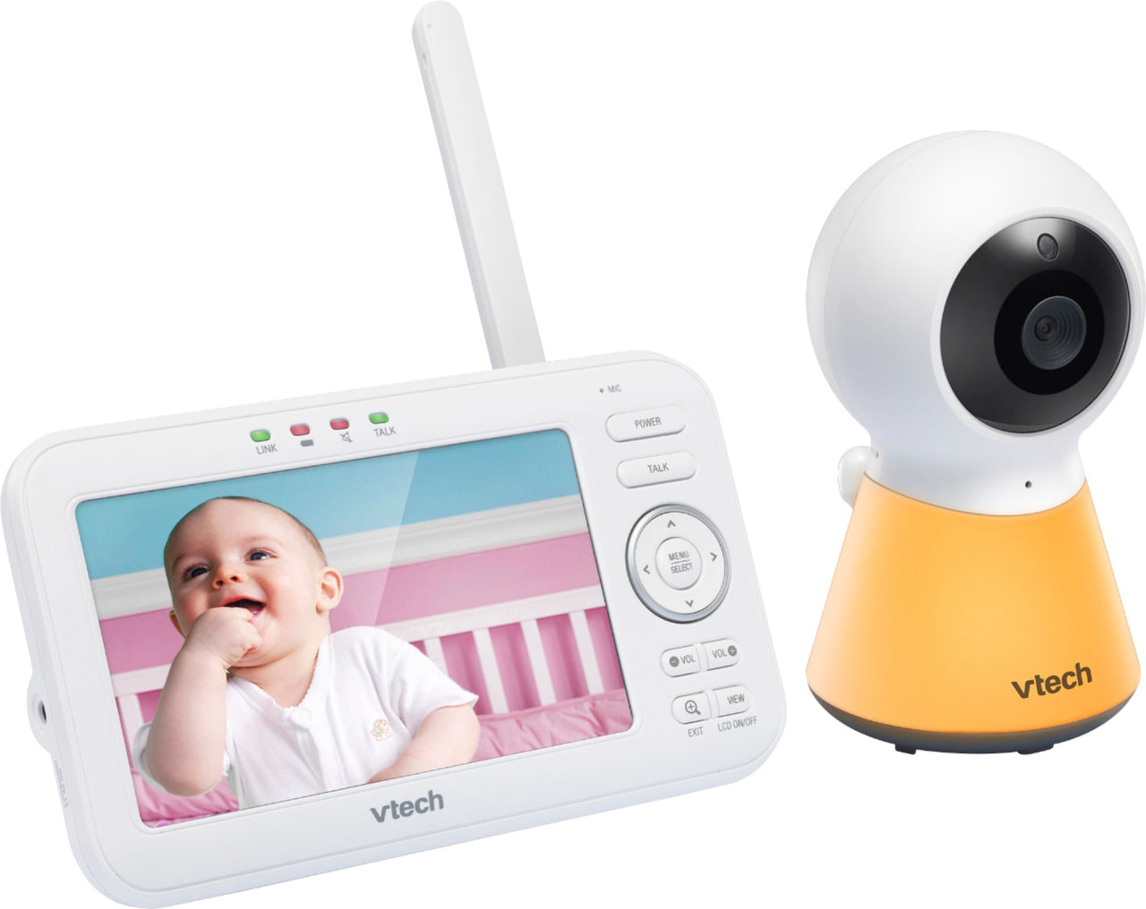 VTech - 5" Video Baby Monitor w/Adaptive Night Light - White