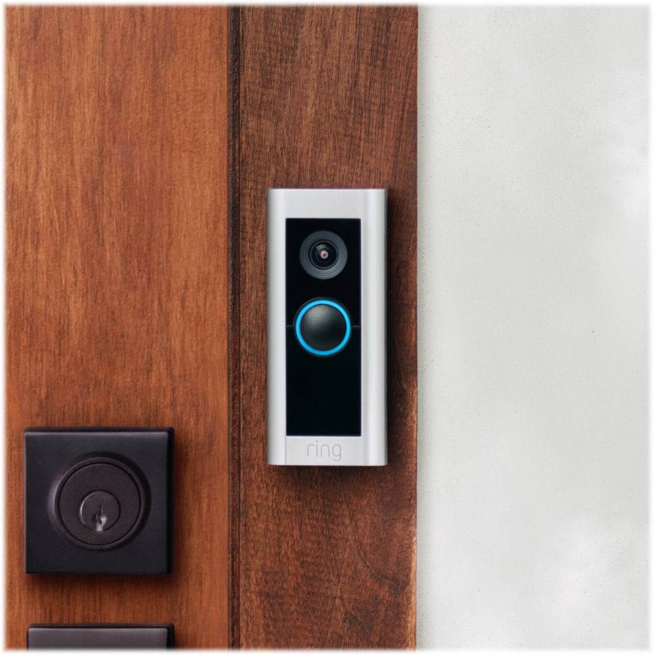 Ring - Video Doorbell Pro 2 Smart WiFi Video Doorbell Wired - Satin Nickel