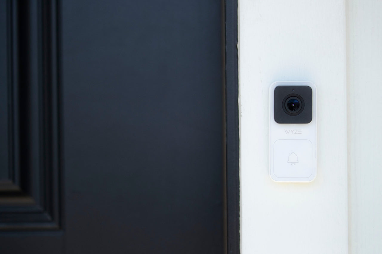 Wyze - Video Doorbell Wired (Horizontal Wedge Included) 1080p HD Video with 2-Way Audio - White