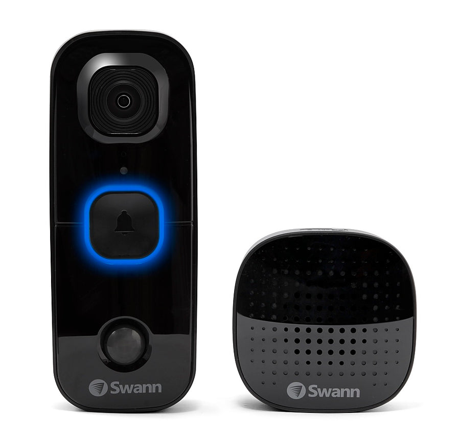 Swann - SwannBuddy Wireless 1080p Full HD Video Doorbell - Black