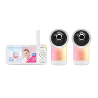 Thumbnail for VTech - 2 Camera 1080p Smart WiFi Remote Access 360 Degree Pan & Tilt Video Baby Monitor with 5” Display, Night Light - white