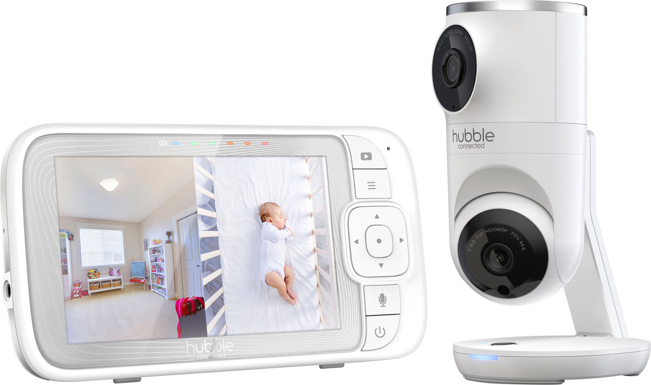 Hubble Connected - Nursery Pal Dual Vision 5" Smart HD Dual Camera Baby Monitor with Motion Tracking and Sleep Routine Management