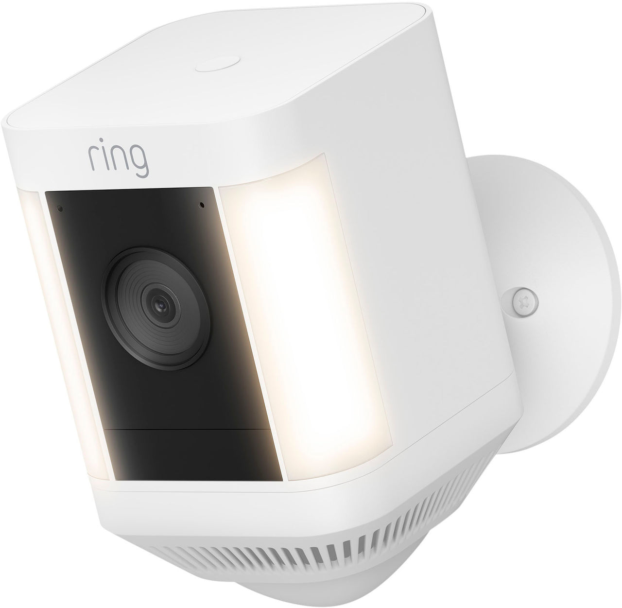 Ring - Spotlight Cam Plus Outdoor/Indoor Wireless 1080p Battery Surveillance Camera - White