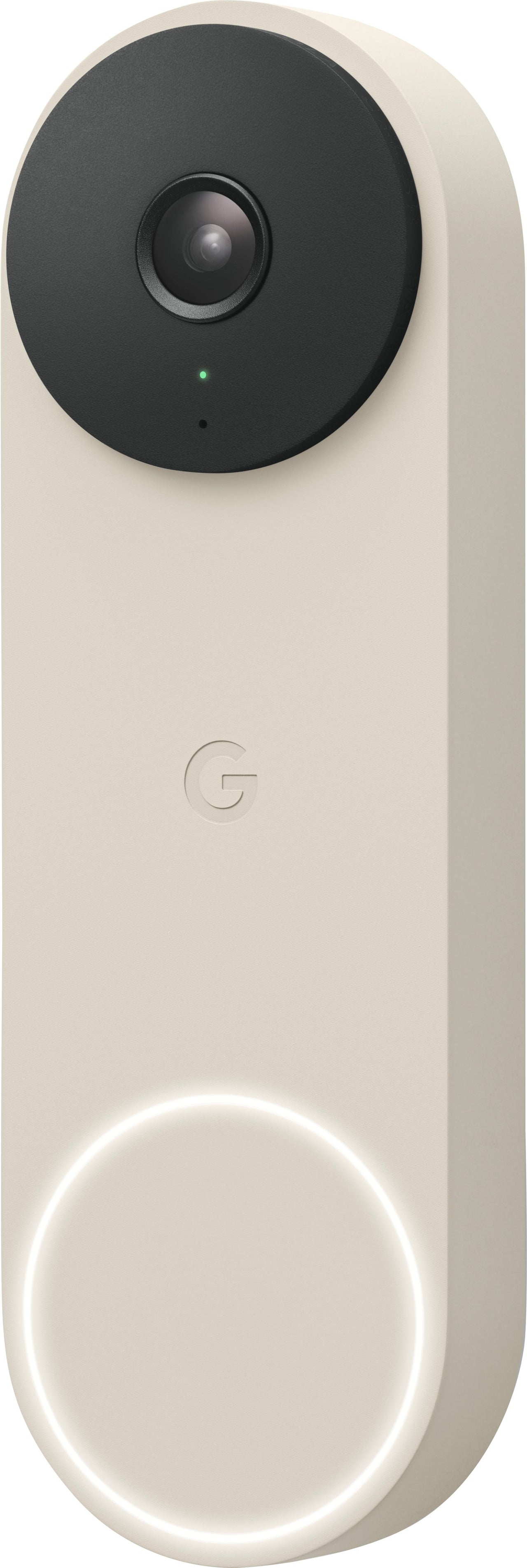 Google - Geek Squad Certified Refurbished Nest Doorbell Wired (2nd Generation) - Linen
