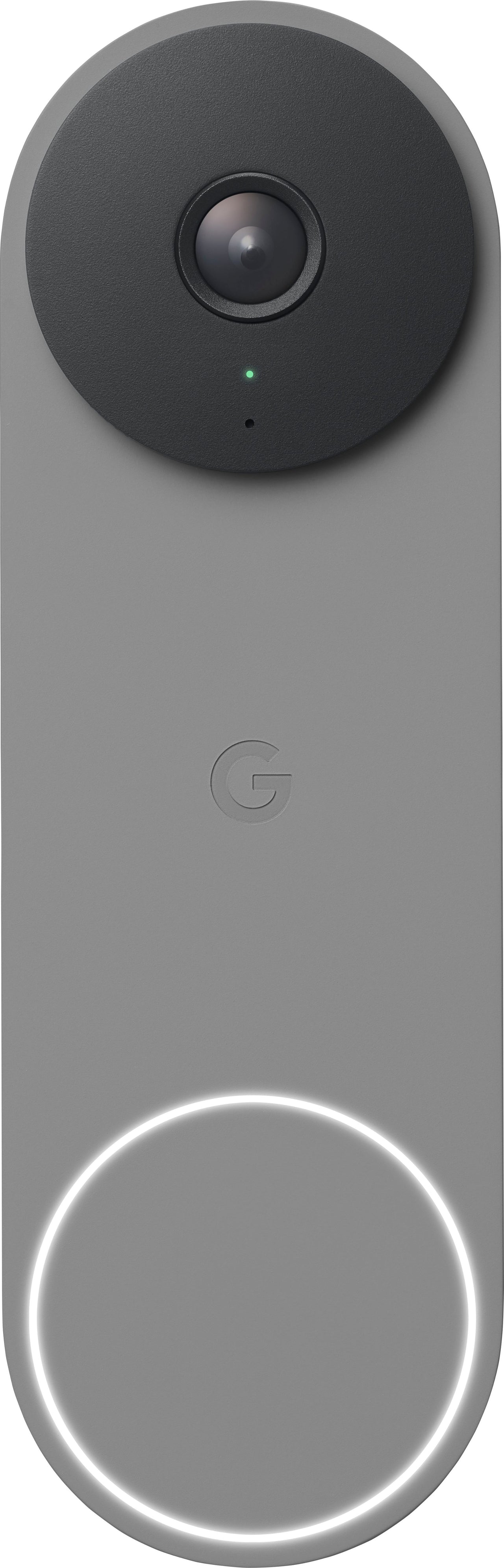 Google - Geek Squad Certified Refurbished Nest Doorbell Wired (2nd Generation) - Ash