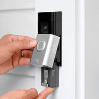 Thumbnail for Ring - Battery Doorbell Plus Smart Wifi Video Doorbell – Battery Operated with Head-to-Toe View - Satin Nickel