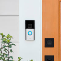 Thumbnail for Ring - Battery Doorbell Plus Smart Wifi Video Doorbell – Battery Operated with Head-to-Toe View - Satin Nickel