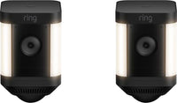 Thumbnail for Ring - Spotlight Cam Plus 2-pack Camera Indoor/Outdoor Wireless 1080p Security Cameras - Black