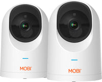Thumbnail for MOBI - Cam Pro HD 2 Pack Wi-Fi Pan & Tilt Video Baby Monitor with 2-way Audio, Powerful Color Night Vision, & Mounting Ability - White